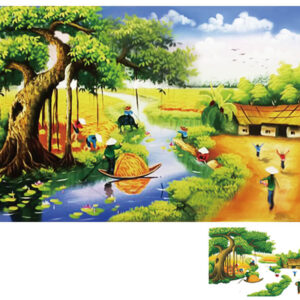 Tranh đính đá quê hương mùa lúa chín VS161 kích thước 100cm x 70cm