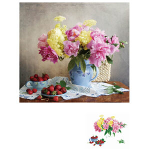 Tranh đính đá Bình Hoa VS166 kích thước 57cm x 53cm