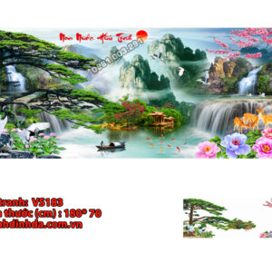 Tranh đính đá Non Nước Hữu Tình VS183 kích thước 180cm x 70cm