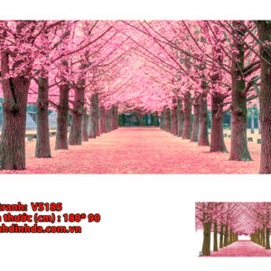 Tranh đính đá Rừng hoa anh đào VS185 kích thước 180cm x 90cm