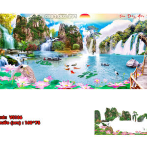Tranh đính đá Sơn Thủy Hữu Tình VS186 kích thước 160cm x 75cm