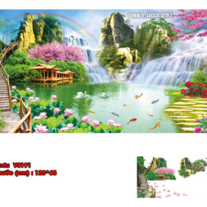Tranh đính đá Sơn Thủy Hữu Tình VS191 kích thước 120cm x 65cm
