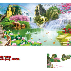 Tranh đính đá Sơn Thủy Hữu Tình VS192 kích thước 160cm x 80cm