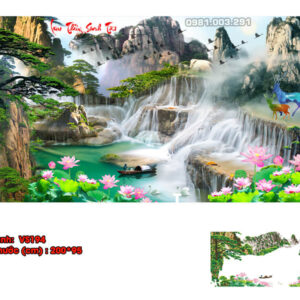 Tranh đính đá cao cấp Lưu Thủy Sinh Tài VS194 kích thước 200x95cm