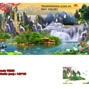 Tranh đính đá Non Nước Hữu Tình VS203 kích thước 160cm x 85cm