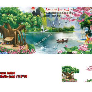 Tranh đính đá Non Nước Hữu Tình VS204 kích thước 112cm x 55cm