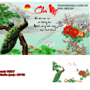 Tranh đính đá cao cấp Cha Mẹ VS217 Kích thước 85cm x 53cm