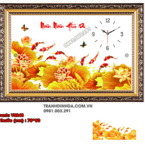 Tranh đính đá cao cấp niên niên hữu dư VS248 kích thước 75cm x 50cm