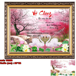 Tranh đính đá cao cấp Vợ Chồng VS250 Kích thước 80cm x 56cm