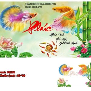 tranh đính đá thư pháp chữ phúc VS270 kích thước 80cm x 56cm