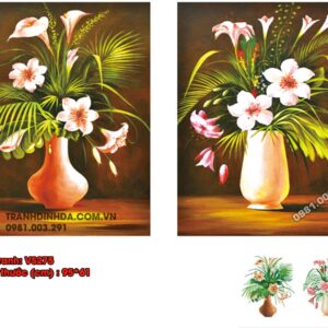 Tranh đính đá Bình Hoa Nghệ Thuật VS275 kích thước 95cm x 61cm