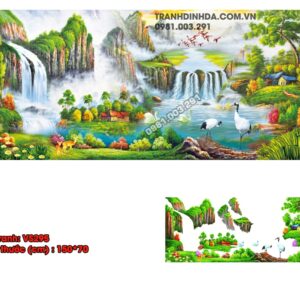Tranh đính đá Non Nước Hữu Tình VS295 kích thước 150cm x 70cm