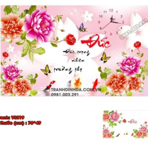Tranh đính đá thư pháp Chữ Đức VS319 kích thước76x49cm