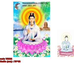 Tranh đính đá Quan Thế Âm Bồ Tát - VS332 (kích thước 75x53cm)