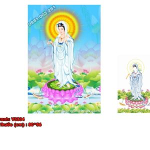 Tranh đính đá Quan Thế Âm Bồ Tát - VS334 (kích thước 80x56cm)