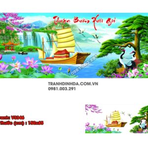 Tranh đính đá Thuận Buồm Xuôi Gió  VS346 kích thước 150cm x65cm