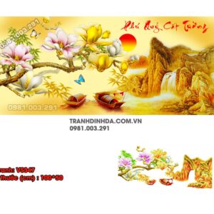 Tranh đính đá Phú Quý Cát Tường VS347 kích thước 100cm x 50cm