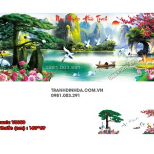 Tranh đính đá Non Nước Hữu Tình VS350 kích thước 160cm x 69cm