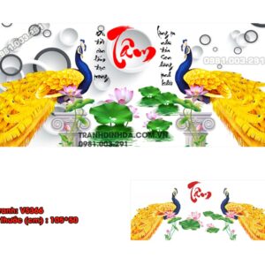 Tranh đính đá Chữ Tâm VS366 kích thước 105cm x 50cm