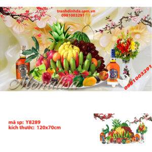 Tranh đính đá Mâm Ngũ Quả Y8289 Kích Thước 120x70cm