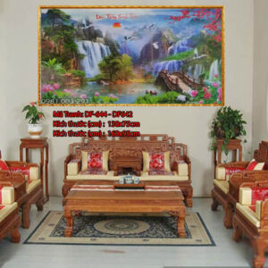 Tranh đính đá Lưu Thủy Sinh Tài DF642 kích thước 160cm x 95cm