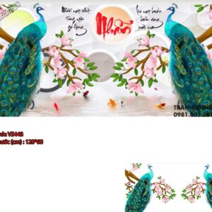 Tranh đính đá Chữ Tâm VS448 kích thước 120cm x 60cm