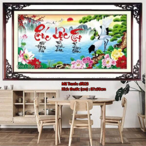 Tranh đính đá Phúc Lộc Thọ DF023 kích thước 87cm x 50cm