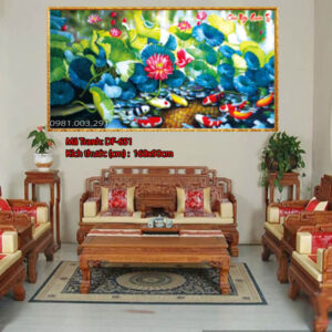 Tranh đính đá Cửu Ngư Quần Hội DF651 kích thước 160 x 90cm