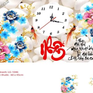 Tranh đính đá đồng hồ Chữ Nhẫn LG-1046 kích thước 60cm x 45cm