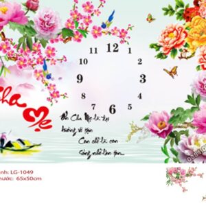 Tranh đính đá Cha Mẹ đồng hồ LG-1049 Kích thước 65cm x 50cm