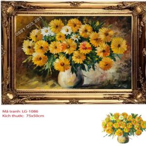 Tranh đính đá Bình Hoa Nghệ Thuật LG-1086 kích thước 75cm x 50cm