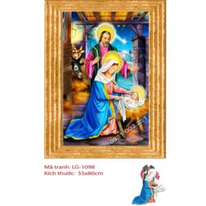Tranh đính đá Gia Đình Chúa LG-1098 kích thước 55cm x80cm