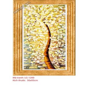 Tranh đính đá Cây Phú Quý LG-1200 kích thước 50cm x 93cm