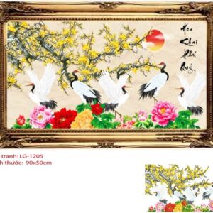 Tranh đính đá Mai Khai Phú Quý LG-1205 kích thước 90cm x50cm