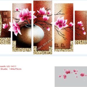 Tranh đính đá Hoa Nghệ Thuật LG-1411 kích thước 144cm x 75cm