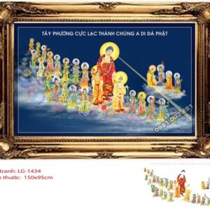 Tranh đính đá Thế Giới Tây Phương Tam Phật LG-1434 kích thước 150cm x95cm
