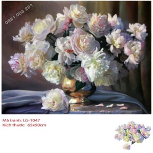 Tranh đính đá Bình Hoa Nghệ Thuật LG-1047 kích thước 65cm x 50cm