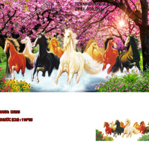 Tranh đính đá Mã Đáo Thành Công LV393 kích thước 110cm x 55cm