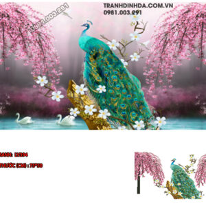 Tranh đính đá Phú Quý Bình An LV394 kích thước 75cm x 50cm