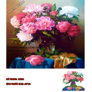 Tranh đính đá Bình Hoa Nghệ Thuật LV396 kích thước 50cm x 60cm