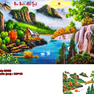 Tranh đính đá Non Nước Hữu Tình LV410 kích thước 120cm x 65cm