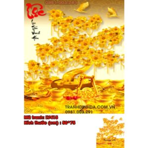 Tranh đính đá cao cấp Chữ Lộc LV415 Kích thước 50cm x 75cm