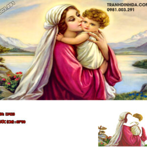 Tranh đính đá Tình yêu đức mẹ Maria LV423 kích thước 65cm x 50cm