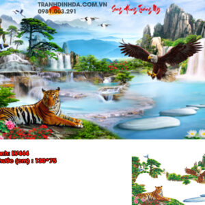 Tranh đính đá Song hùng tương ngộ - LV444 (Kích thước 130cm x 75cm)