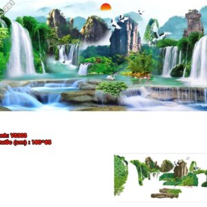 Tranh đính đá Non Nước Hữu Tình VS303 kích thước 180cm x 85cm