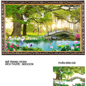 Tranh đính đá Thiên Nhiên Giao Hòa VS304 kích thước 80x53cm