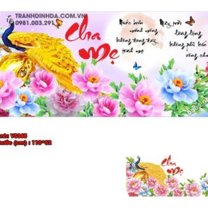 Tranh đính đá cao cấp Cha Mẹ VS365 Kích thước 110cm x 52cm