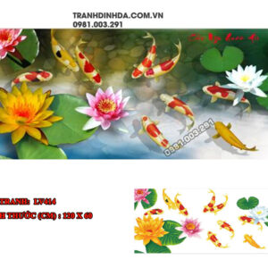 Tranh đính đá cửu ngư quần hội vs414 kích thước 120cm x 60cm