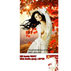 Tranh đính đá nét đẹp thiếu nữ  - VS417 kích thước 65x50cm