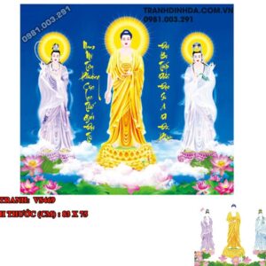 Tranh đính đá Tam Thế Phật VS469 kích thước 83cm x 75cm